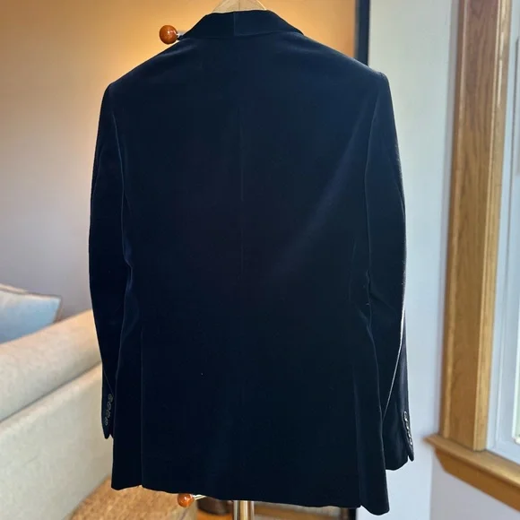 J. Crew Ludlow Navy Blue Velvet Blazer - Picture 3 of 5